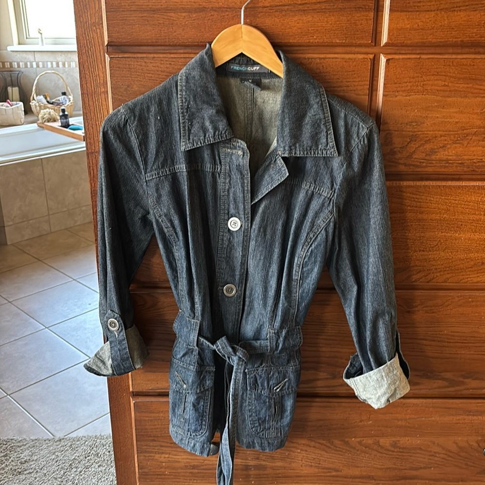 Cute belted Jean jacket by French Cuff